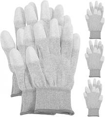 5pairs Static Fingertip Gloves for Electronics Assembly Non-slip Grip Carbon Fiber Coated for Building and Repair Tasks Dust Environments