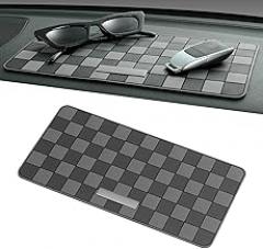Car Dashboard Non Slip Mat, Multifunctional Car Anti-slip Mat, 11.8×6 Inch Magic Sticky Dash Rubber Pad, Dash Mat for Cell Phone, Keys, Sunglasses, Electronic Devices (Gray)