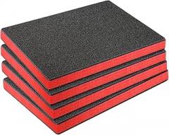 4-Pack Toolbox Foam Inserts, Pearl Cotton Pre-Cut Liners, Customizable Protective Organizer for Tools, Electronics, Equipment and Shipping Packaging