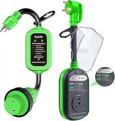 EyGde 30 Amp to 15 Amp 110 RV Adapter with Surge Protector+RV Surge Protector 30 Amp Waterproof Upgraded 8400 Joules Surge Protector for 30Amp Plug