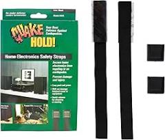 QuakeHold! 4173 Home Electronic Safety Strap, Black 11 Inch