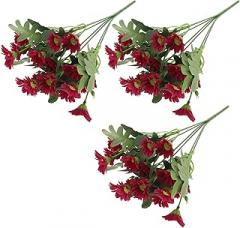 Milisten 3pcs Plastic Daisy Bouquet Set Emulation Daisy Decor 21 Pink Magenta Faux Flowers for Wedding Home and Festival Decoration