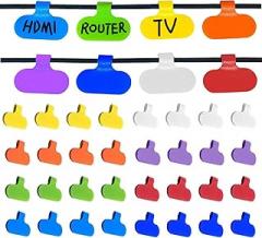 40 Pcs Cable Labels – Upgraded Writable Hook and Loop Cord Labels for Electronics, Cord Tags for Classify & Identification, Wire Tags for Electronics Computers Cable Management(Oval,White)