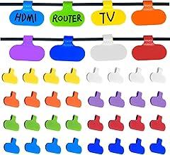 40 Pcs Cable Labels – Upgraded Writable Hook and Loop Cord Labels for Electronics, Cord Tags for Classify & Identification, Wire Tags for Electronics Computers Cable Management(Oval,White)