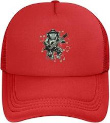 MULIHU Astronauts Play Electronic Guitars with Melodic Signs in Space Baseball Cap for Men Women Trucker Hat Mesh Back Caps Dad Hat