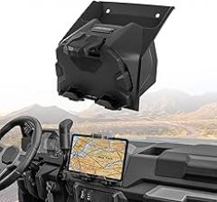 Electronic Tablet Phone Mount Holder Compatible with Polaris Ranger XP 1000 / Crew XP 1000 Diesel 2018-2025 GPS Device Mount with Storage Box UTV Accessories
