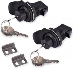 2 PCS Locking Push Button Latch, Plastic Push to Close Latch for Marine Boat Box, Glovebox, Radio Box, Electronic Box 0.0