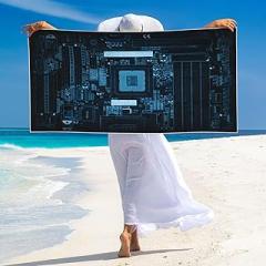 Electronic Map Microfiber Beach Towel Lightweight Bath Towel for Beach Bath Pool Gym Yoga