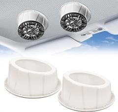 RECOIL USP65W Pairs of 6.5-Inch Speaker Pods, Universal 6.5” Angled Speaker Boxes, Surface Mount with Gaskets, White Enclosures Compatible with Marine, UTVs, Boats, RVs, Cars, Trailers