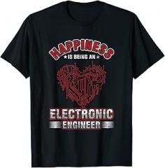 CPU Electrical Circuit Motherboard Computer Nerd Happiness Heart Electronic Engineer Love Engineer PC Gift T-Shirt