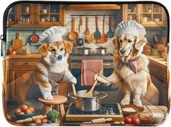 Laptop Case 13, 13.3, 14 Inch Cute Dogs Cooking Shockproof Protective Notebook Case Portable Electronic Device Cover