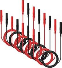 UMLIFE 8PCS Meter Test Lead Extension Male to Female Connector 4mm Banana Plug to Jack Heavy Duty Silicone Wires Multimeter Leads Probes