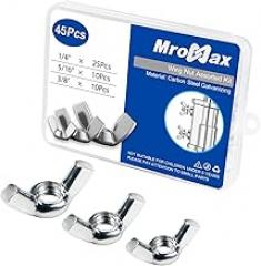 45Pcs Wing Nuts Assorted Kit, 1/4