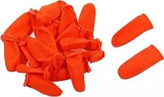 Millennial Essentials Disposable Latex Finger Cots 100pcs (Large) Orange Anti-Slip, Anti-Static Rubber Fingertips Protective Finger Gloves for Electronic Repair, Painting, Jewelry Cleaning