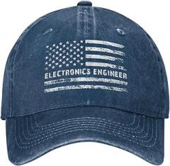 DJDHDKK Electronics Engineer American Flag Baseball Cap for Men Women Adjustable Vintage Washed Denim Style Dad Hat