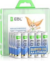 EBL Lithium AA Batteries 12 Pack, Longest Lasting 3700mAh 1.5V Non-Rechargeable, Upgraded Super Ⅲ AA Lithium Batteries for Blink Camera, Doorbell, Smart Lock Deadbolt