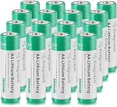 Enegitech AA Lithium Battery, 3000mAh 1.5V Double A Lithium Battery for Blink Camera, Doorbell, Smart Lock Deadbolt, Security Aralm System Non-Rechargeable 16 Pack