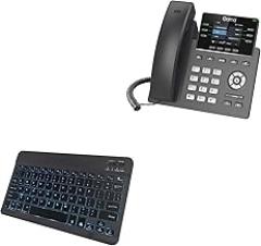 BoxWave Keyboard Compatible with Ooma 2613 IP Phone - SlimKeys Bluetooth Keyboard - with Backlight, Portable Slim LED 7 Colors - Jet Black