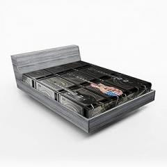 Ambesonne American Flag Fitted Sheet, Black and Us Bass Guitar Electronic Rock Music Theme Digital Graphic Work, Bed Cover with All-Round Elastic Deep Pocket for Comfort, California King, Multicolor