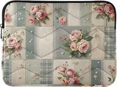 Laptop Sleeve Bag for Women Portable Electronic Device Cover Vintage Flowers Portable Protective Case