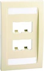 Panduit CFPE4EIY 1-Gang 4-Port Faceplate, Electric Ivory