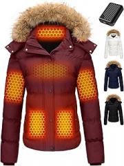 Wulcea Graphene Heated Jacket For Women 12V 18400mAh Fast Charge With Large Capacity
