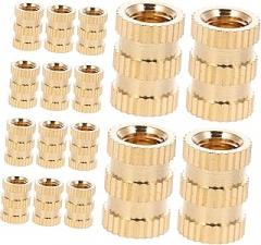 CANIGHT 20pcs Brass Knurled Threaded Inserts Set Embedment Nuts for Injection Molding Easy to Install for Automotive and Electronics Applications