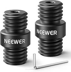 Neewer 15mm Rod Connector, 2 Pack, M12x1.5, Black, For NEEWER Aluminum Alloy 15mm Rods & LWS Shoulder Rigs