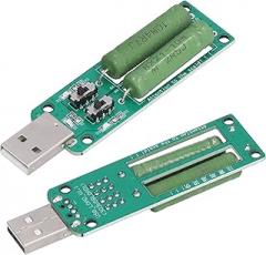 2Pcs USB Load Tester, Adjustable Resistor Electronic Test Module 1A 2A 3A Discharge Accessory for Testing Electronic Equipment, Power Bank