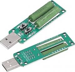 Adjustable Resistor, Electronic Test Module 2Pcs USB Load Tester for Power Bank Mobile Power Charger by Controlling Load Clearly Display The Operation statuses with Multiple