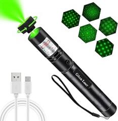 Rechargeable Green Laser Pointer, Long Range Laser Pointer High Power with Star Cap for Astronomy, Architecture, Outdoor Adventures