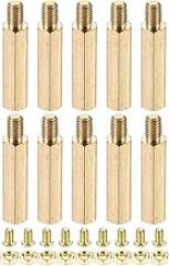 YOKIVE 10 Sets Brass Hex Threaded Spacer Screw Nut Kit, Spacer with Female-Male Thread | Raising The PCB Board, Great for Electronics Industries (M4 22+6mm)