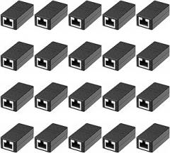 Dingsun RJ45 Coupler, Ethernet Extender Female to Female Ethernet Coupler for Cat7/ Cat6/ Cat5/ Cat5e(20Pack, Black)