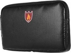 Fireproof Bag Silicone Coated Fiberglass Compact Electronic Organizer Metal Zipper Multiple Pockets Document Bag for Valuables, Fire and Water Proof