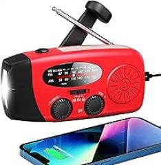 18500mWh/5000mAh Hand Crank Emergency Weather Radio, AM FM NOAA Solar Radio with Led Flashlight and Earphone Jack, Charger for Smartphone, Self Powered Radios with SOS Alarm