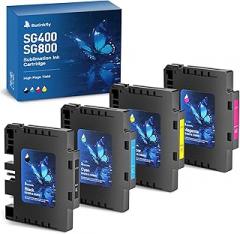 2026 3.09 Sublimation Ink Cartridge Compatible with Sawgrass SG400 SG800 Printer All Versions | No Grid Lines Guaranteed | Long-Lasting | High-Performance & High-Viscosity Gel Ink(4 PK, B/C/M/Y)