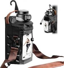 Nodfens Magnetic Gym Bag for Men and Women, Upgraded Small Gym Bag with Hook and Clear Design Phone Bag, Magnetic Water Bottle Holder with Adjustable Strap