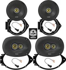 Kicker Speakers 6.5 & 6X9 inch for Chevrolet Malibu 2013-2024 Upgrade Kit - 2 Pairs of CS Series with Adapters and Harness, Car Audio Front Door & Rear Deck Speaker CSC65, 46CSC654 & CSC693, 46CSC6934