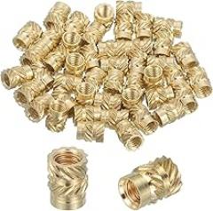 MECCANIXITY 46 Pcs Threaded Inserts, M2.5 Brass Heat Set Insert for 3D Printing and Plastic Material Female Knurled Insert Nuts for Laptops Electronic Products, M2.5x3.5x4.5mm
