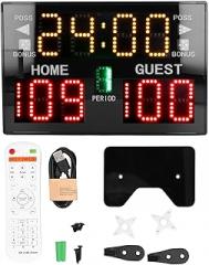 LED Electronic Scoreboard 11 Digits High Brightness Portable Tabletop Score Keeper with Remote Control for Basketball Volleyball Wrestling Indoor Sports Training