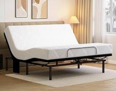 koorlian Adjustable Bed Frame Queen with 5 Height Options, High Thrust Quiet Motors, 4 A&C USB Ports, Independent Head & Foot Incline, 10 Minutes Tool-Free Easy Assembly (Mattress Not Included)