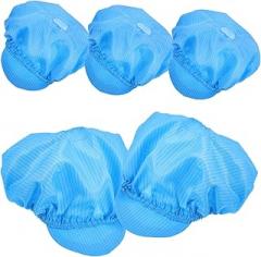 Toyvian 5pcs Blue Static Working Hats Breathable Mesh Caps for Cleanroom Workshop Electronics Factory Food Industry