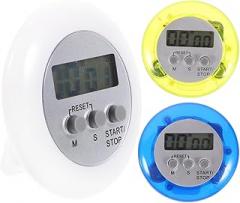 3Pcs Pocket Digital Timer for Kitchen Baking Cooking Sports Games Office Lightweight Portable Electronic Countdown Timer with Loud Alarm Safe Plastic in White Green Blue
