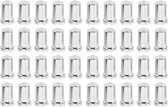 Lug Nut Covers ABS Chrome Corrosion Resistant Anti Rust 33mm Flanged Lug Nut Caps for Trucks Trailers and Vehicles(40Pcs)