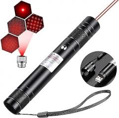 Red Laser Pointer High Power Long Range Strong Laser Light Pointer Pen, Tactical Red Lazer Pointer Presentation Dot Rechargeable for Indoor Teaching,Hiking,Outdoor Interactive Cat Laser Toy USB Charge