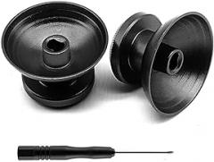 2Pcs Rocker 3D Analog Joystick Grip Cap Thumb Stick Grip Cap Thumbstick Cover Replacement for for PS4 Xbox one Controller Aluminum Metal (Black)