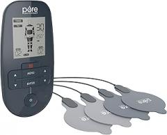 Pure Enrichment PurePulse Trio TENS & EMS Muscle Stimulator + Heat - Advanced Relief with 9 TENS Modes, 7 EMS Modes, 2 Heat Settings, Dual Channels + Convenient Portable Belt Clip & Storage Bag