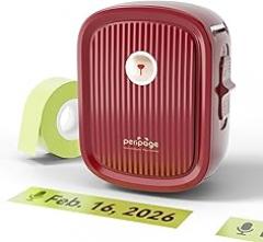 PeriPage Label Maker with Tape, P10 Bluetooth Label Printer with 0.55''x13.8 ft Continuous Labels, Mini Thermal Sticker Printers with Multiple Templates for Home Use, Office Organization