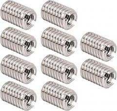 10Pcs Thread Repairing Nut Stainless Steel Fastener Accessory External Thread M8*1.25 Length 12MM Suitable for Aviation, Automobiles, Electronic Communications