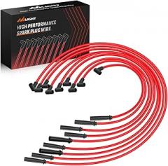 Nilight Spark Plug Wire 10.5 mm Straight Boots High Performance Ignition Wire Compatible with Chevy SBC BBC 305 350 454 Electronic V8 Engine with HEI Distributor